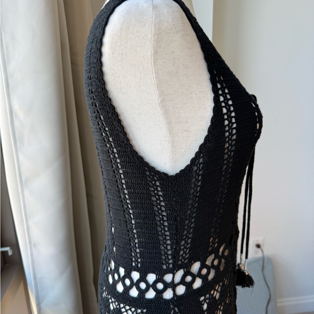 Calypso St. Barth Black Crochet Dress Sleeveless Scoop Neck - Picture 9 of 10